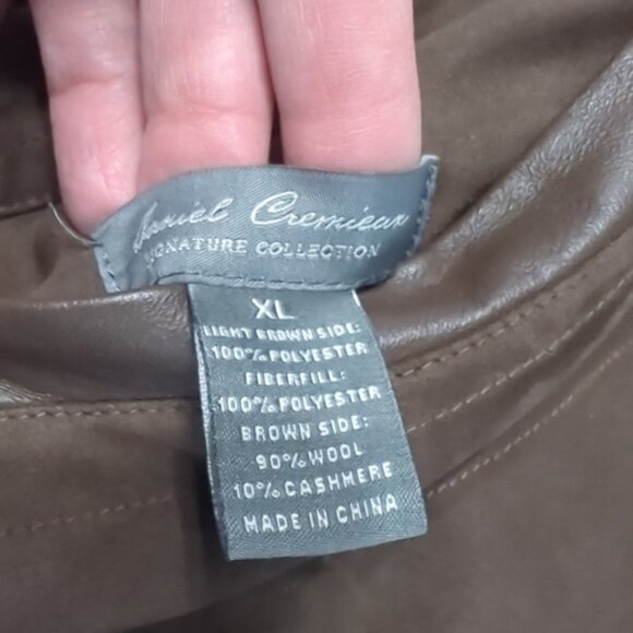 Daniel Cremieux Men's Vest Reversible Wool Cashmere Brown Outdoor Rugged Zip XL - Picture 9 of 11